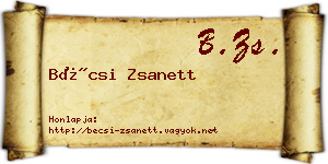 Bécsi Zsanett névjegykártya