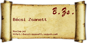 Bécsi Zsanett névjegykártya